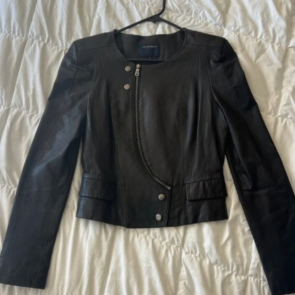 Roberto Cavalli Class Black Leather Jacket